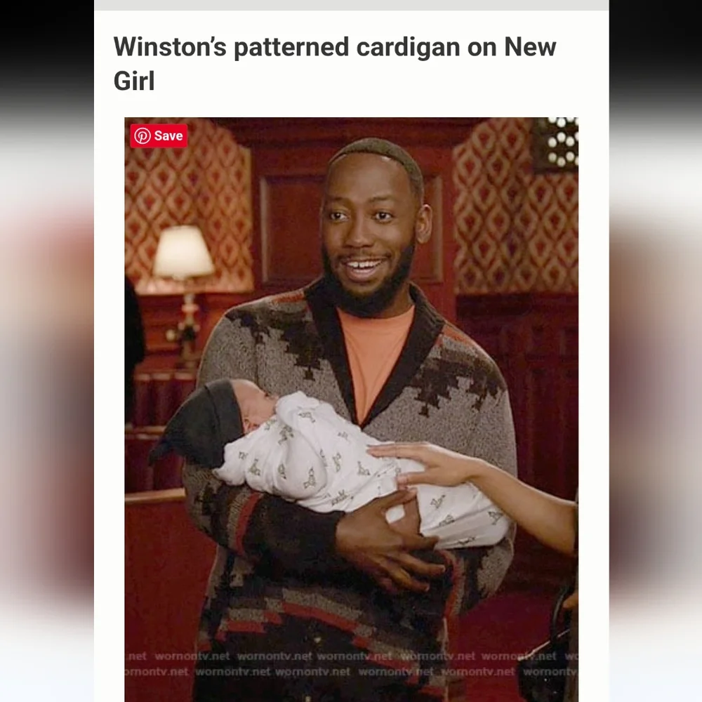 Urban Outfitters Men's Grey Black Southwestern Aztec Fox Grandpa Sweater Medium - Picture 5 of 16